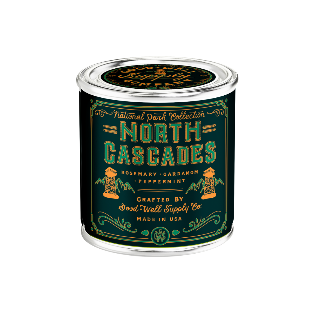 North Cascades National Park Candle: 1/2 Pint / Wood Wick