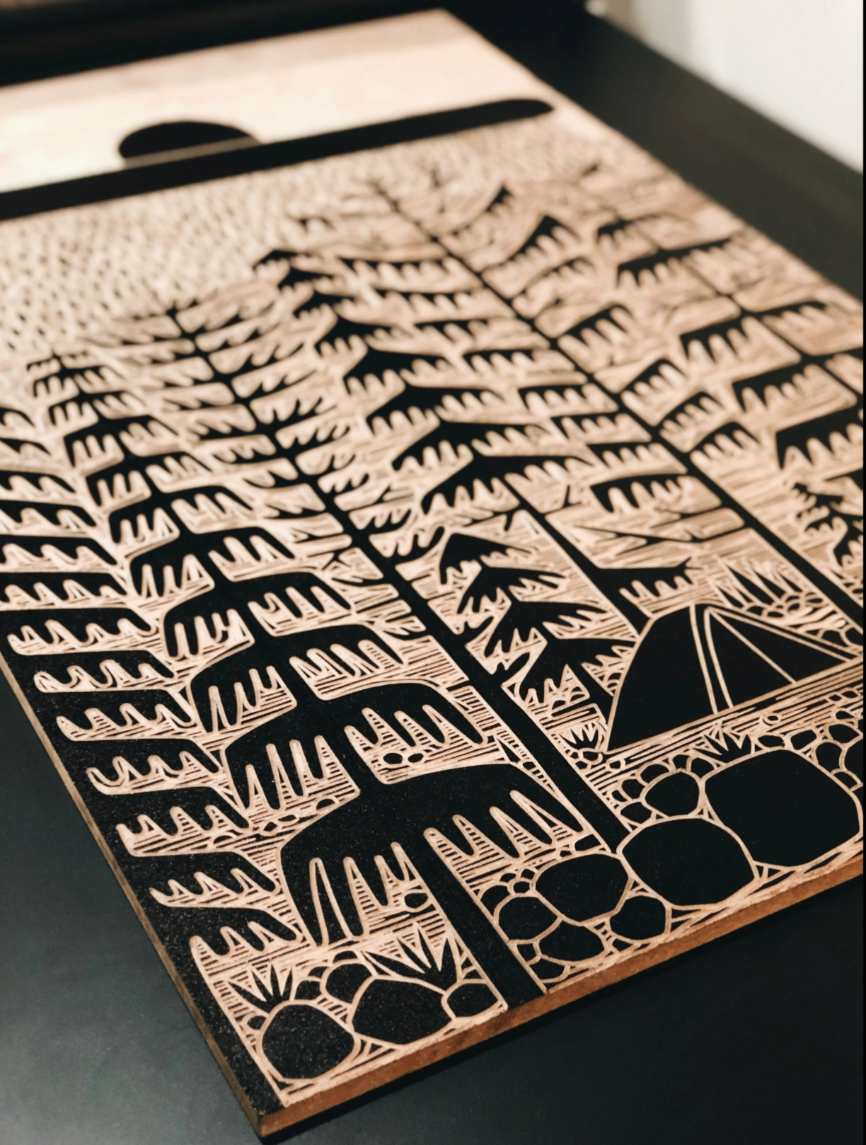 Cascade Canyon Woodcut Print